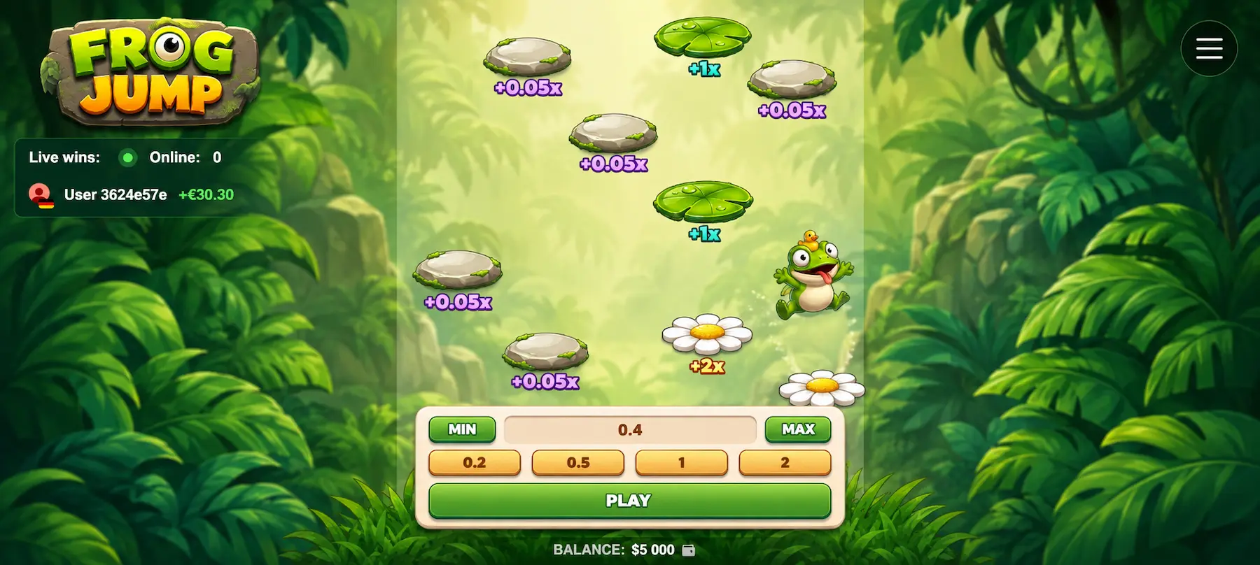 Frog jump game online Frog jump game online.