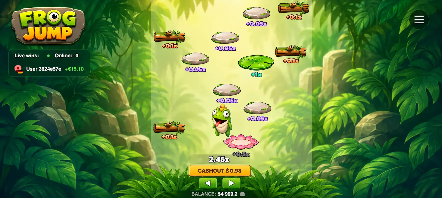 Jump frog game Jump frog game.